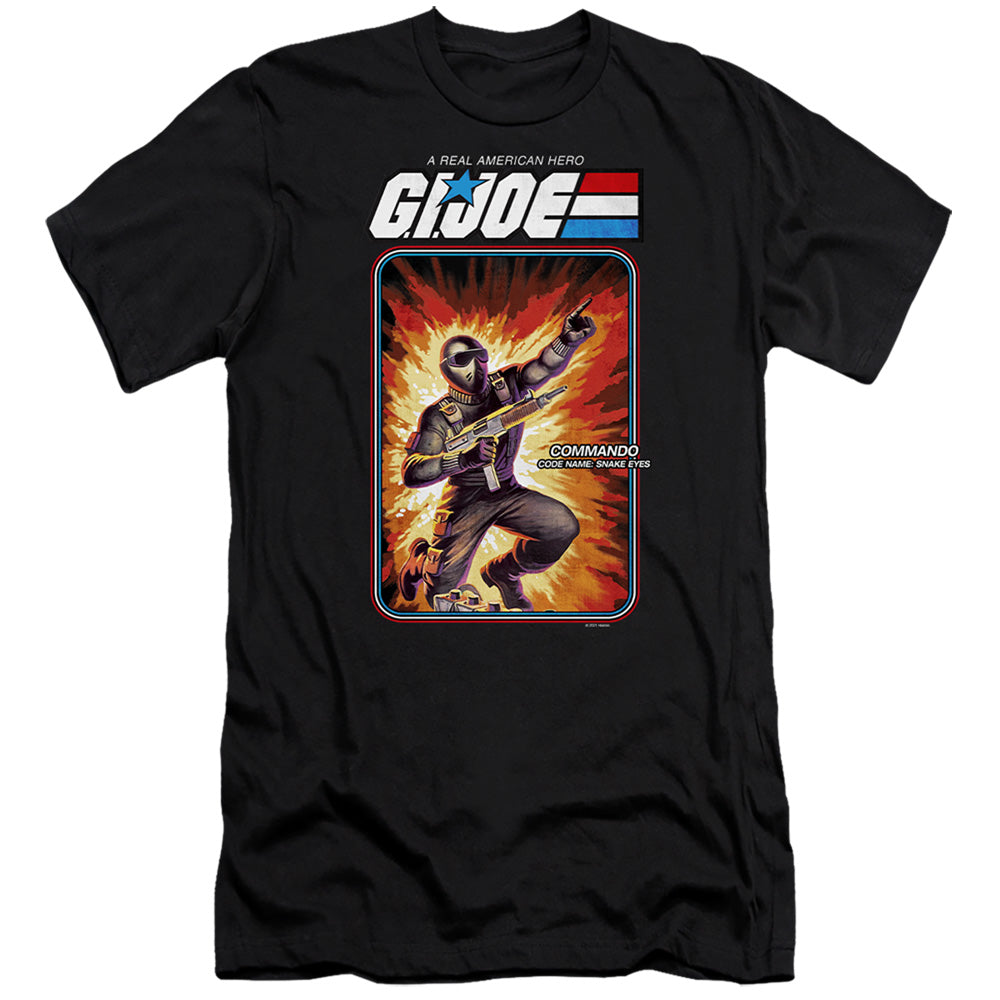 G.I. Joe Snake Eyes Card Slim Fit Mens T Shirt Black