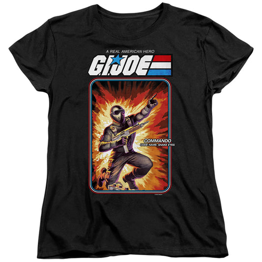 G.I. Joe Snake Eyes Card Womens T Shirt Black