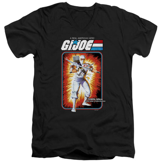 G.I. Joe Storm Shadow Card Mens Slim Fit V-Neck T Shirt Black