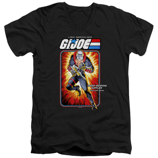 G.I. Joe Destro Card Mens Slim Fit V-Neck T Shirt Black