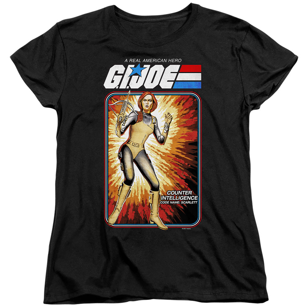 G.I. Joe Scarlett Card Womens T Shirt Black