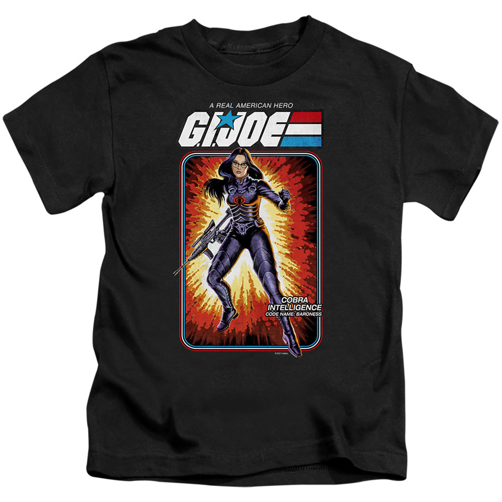 G.I. Joe Baroness Card Juvenile Kids Youth T Shirt Black