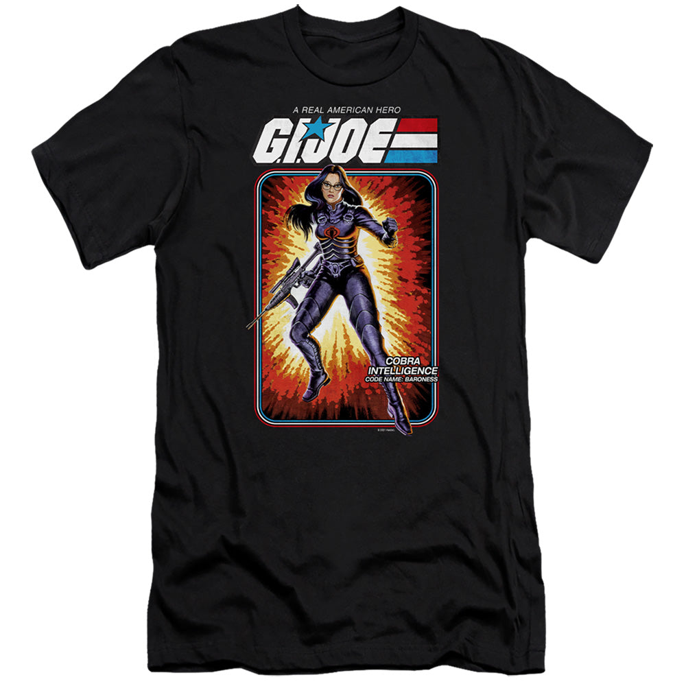 G.I. Joe Baroness Card Slim Fit Mens T Shirt Black