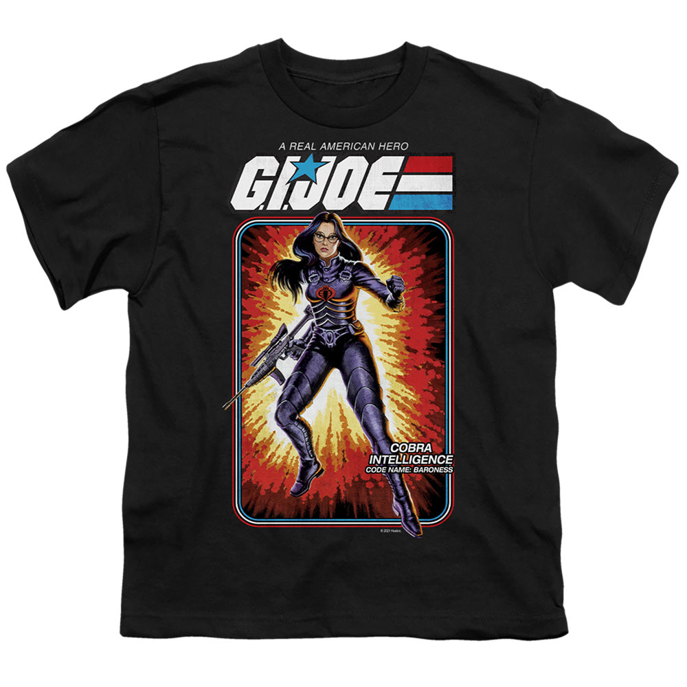 G.I. Joe Baroness Card Kids Youth T Shirt Black