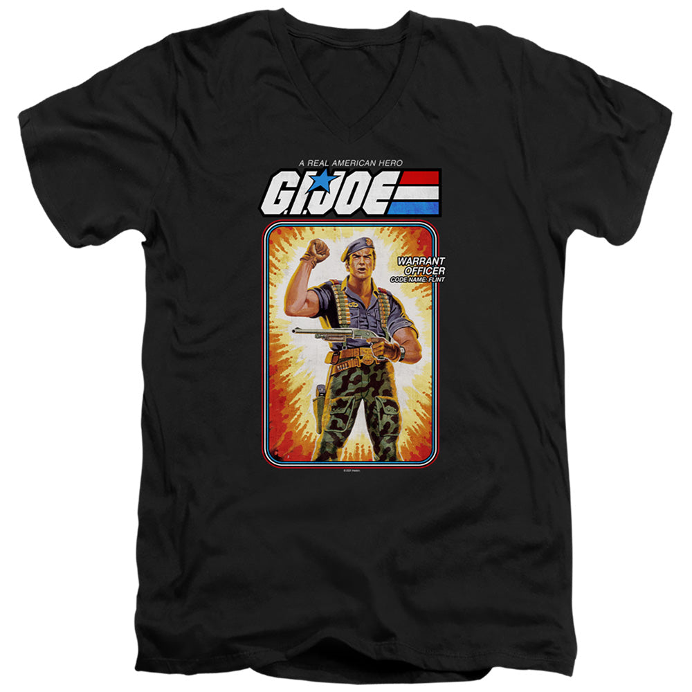 G.I. Joe Flint Card Mens Slim Fit V-Neck T Shirt Black