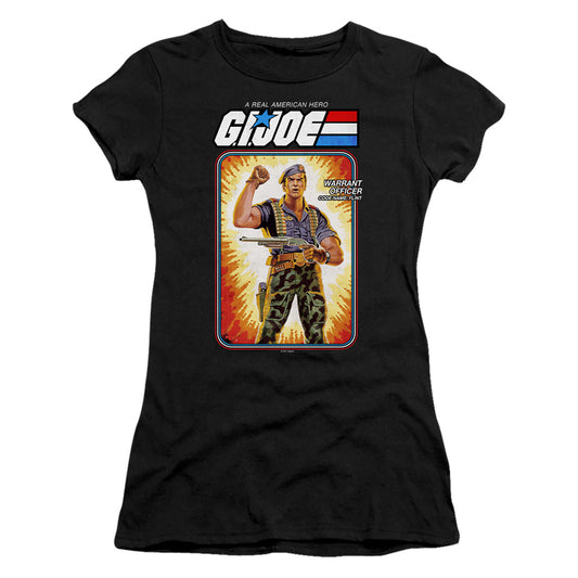 G.I. Joe Flint Card Junior Sheer Cap Sleeve Womens T ShirtBlack