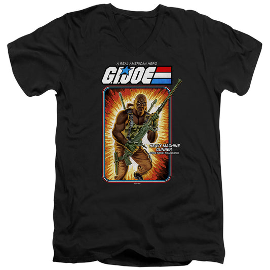 G.I. Joe Roadblock Card Mens Slim Fit V-Neck T Shirt Black