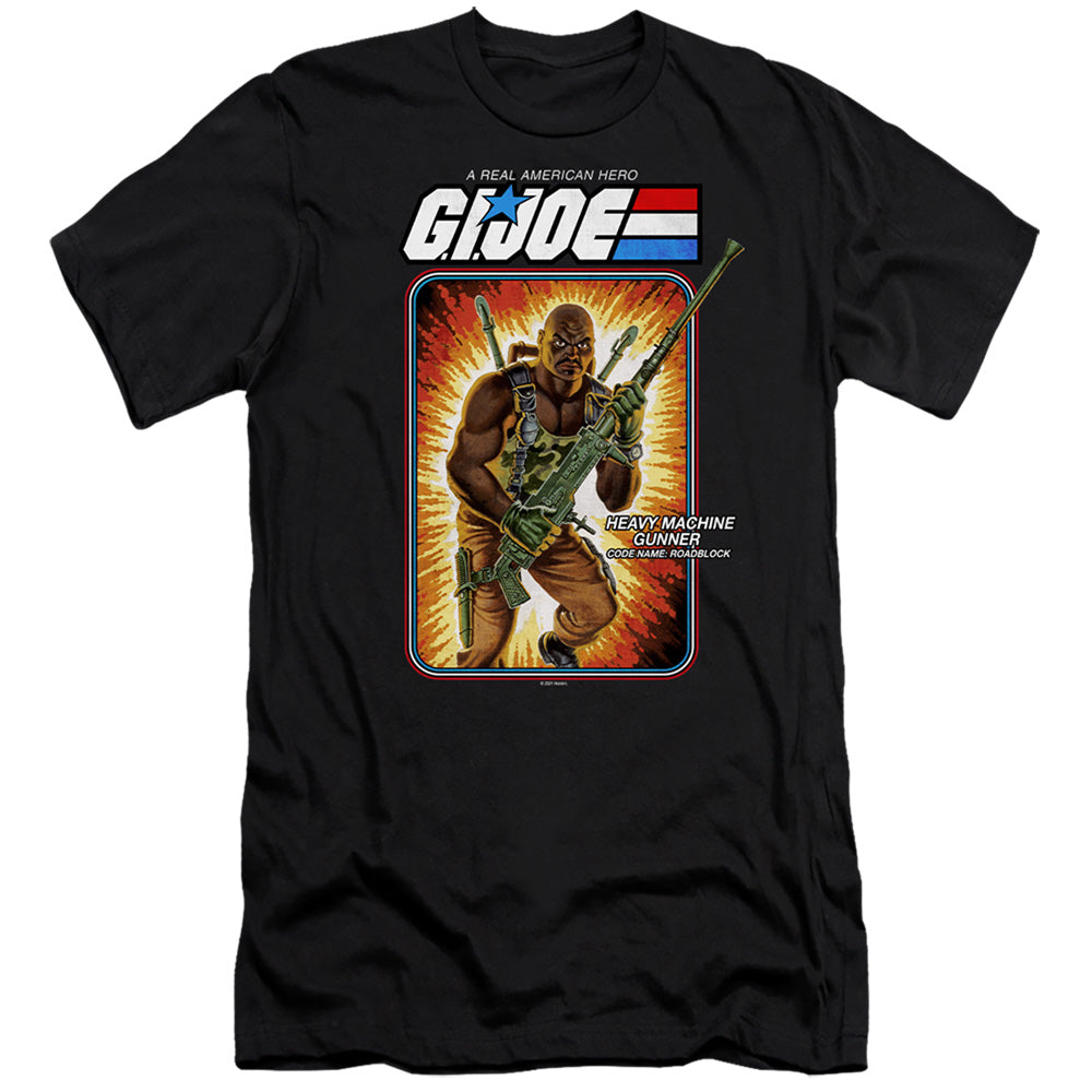 G.I. Joe Roadblock Card Slim Fit Mens T Shirt Black