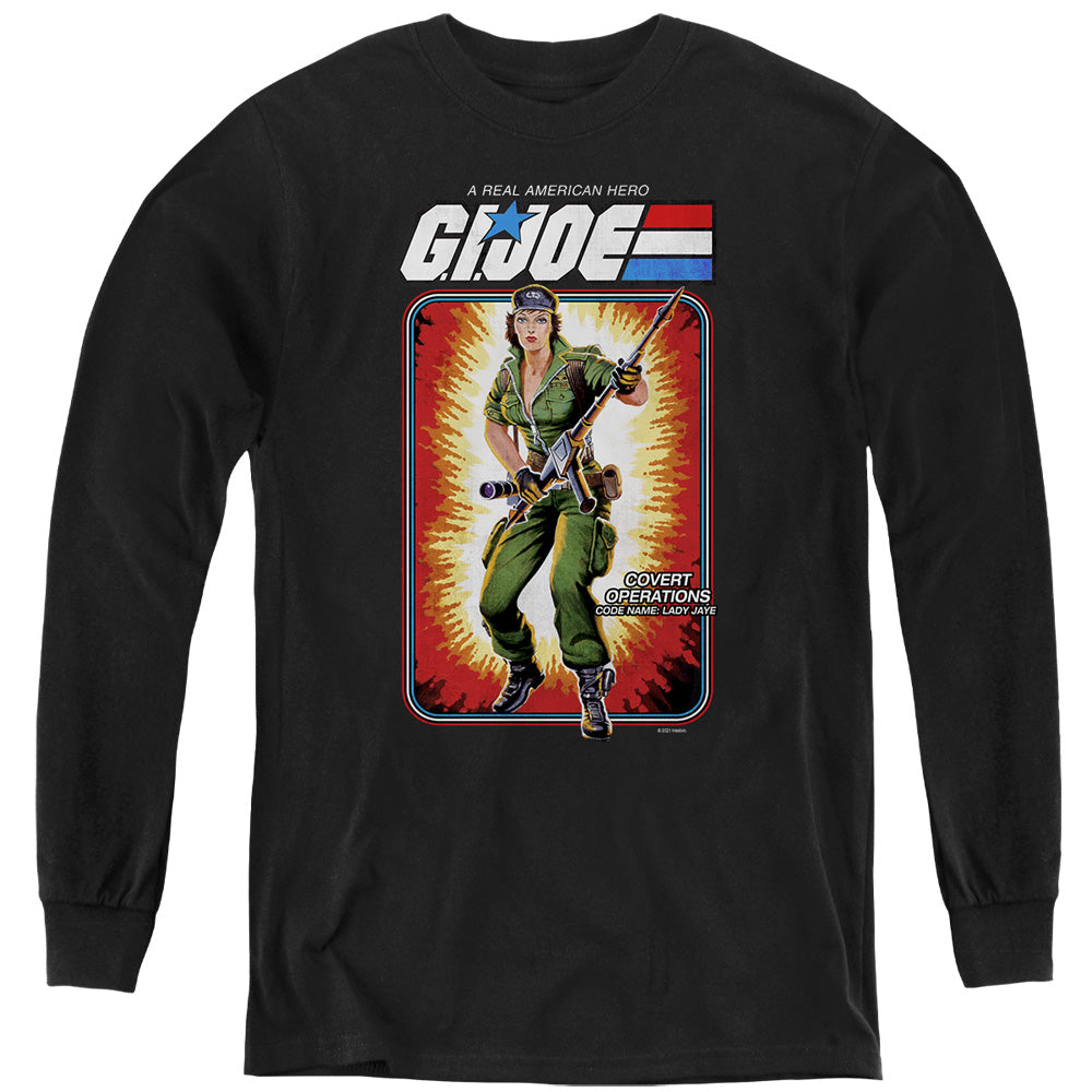 G.I. Joe Lady Jaye Card Long Sleeve Kids Youth T Shirt Black