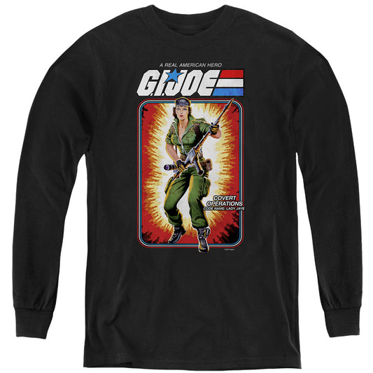 G.I. Joe Lady Jaye Card Long Sleeve Kids Youth T Shirt Black