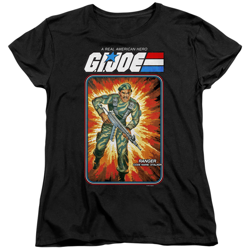 G.I. Joe Stalker Card Womens T Shirt Black