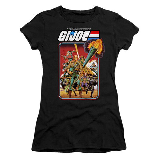 G.I. Joe Hero Group Junior Sheer Cap Sleeve Womens T ShirtBlack