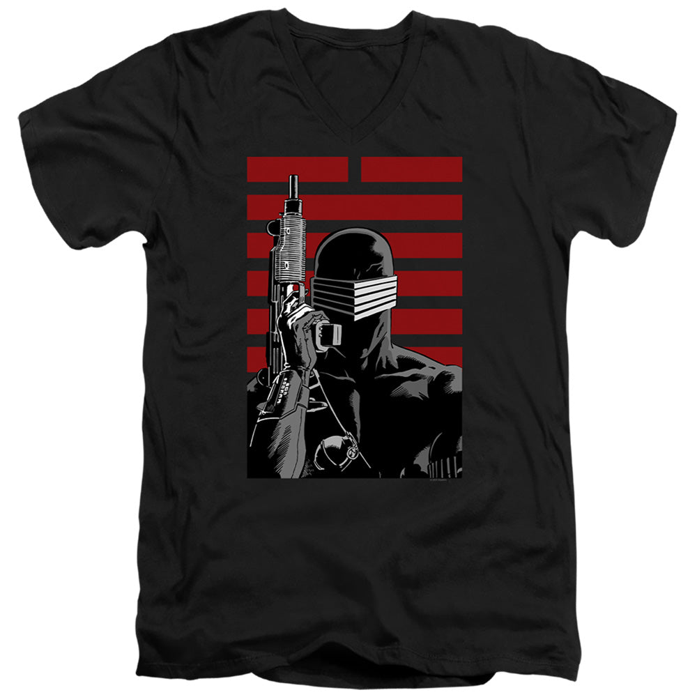 G.I. Joe Snake Eyes Ninja Mens Slim Fit V-Neck T Shirt Black