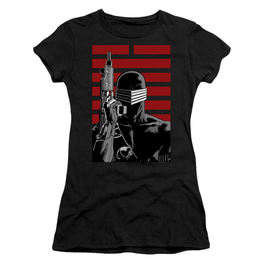 G.I. Joe Snake Eyes Ninja Junior Sheer Cap Sleeve Womens T ShirtBlack