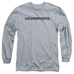 Hummer Distressed Hummer Logo Mens Long Sleeve Shirt Athletic Heather