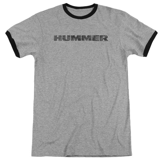 Hummer Distressed Hummer Logo Heather Ringer Mens T Shirt Heather Black