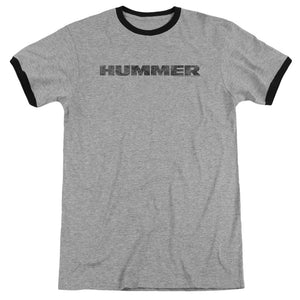 Hummer Distressed Hummer Logo Heather Ringer Mens T Shirt Heather Black