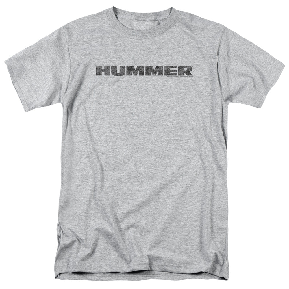 Hummer Distressed Hummer Logo Mens T Shirt Athletic Heather