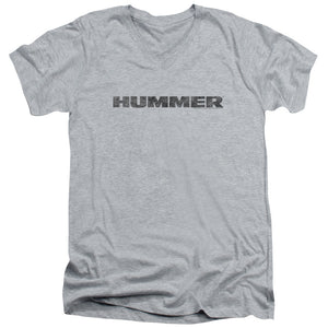 Hummer Distressed Hummer Logo Mens Slim Fit V-Neck T Shirt Athletic Heather