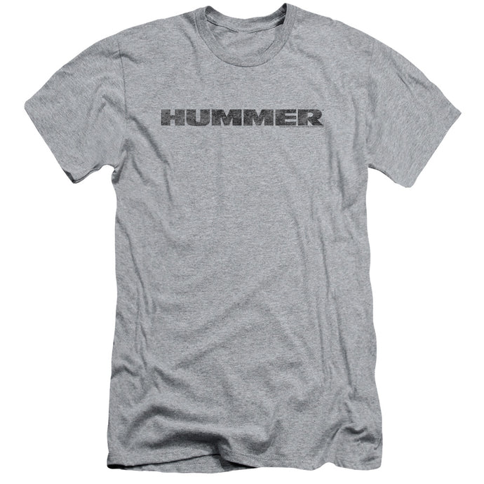 Hummer Distressed Hummer Logo Slim Fit Mens T Shirt Athletic Heather