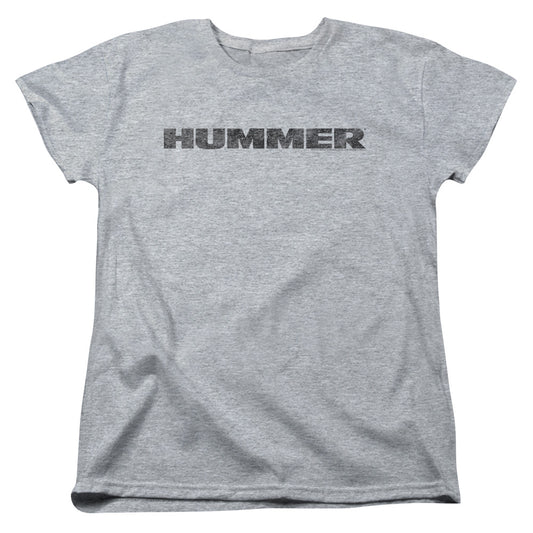 Hummer Distressed Hummer Logo Womens T Shirt Athletic Heather