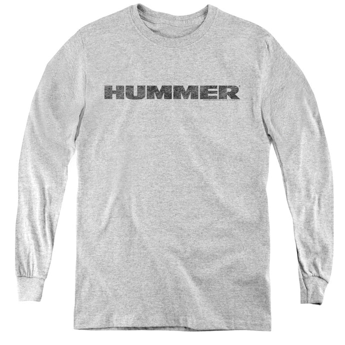 Hummer Distressed Hummer Logo Long Sleeve Kids Youth T Shirt Athletic Heather