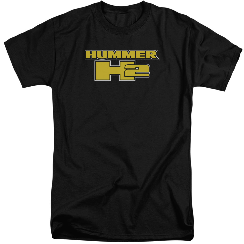 Hummer H2 Block Logo Mens Tall T Shirt Black