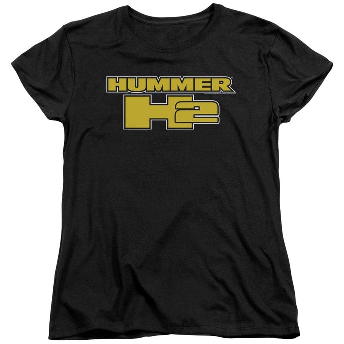 Hummer H2 Block Logo Womens T Shirt Black