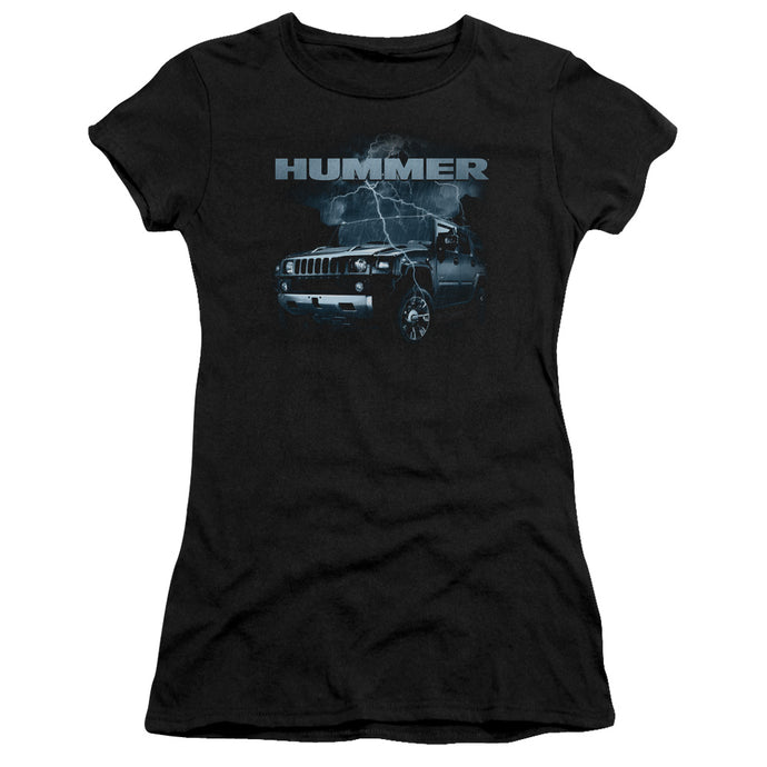 Hummer Stormy Ride Junior Sheer Cap Sleeve Womens T Shirt Black