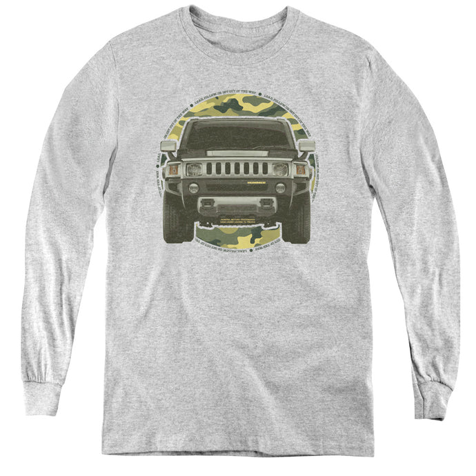 Hummer Lead or Follow Long Sleeve Kids Youth T Shirt Athletic Heather