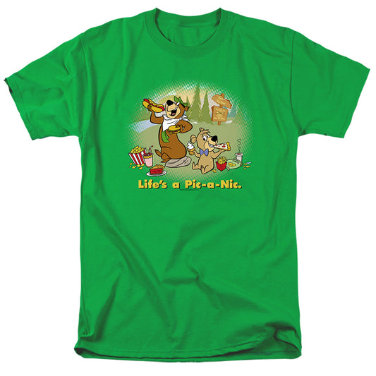 Yogi Bear Lifes A Pic-A-Nic Mens T Shirt Kelly Green