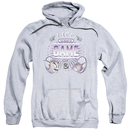 Tom and Jerry Life is a Game Mens Hoodie Athletic Heather