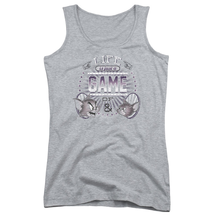 Tom and Jerry Life is a Game Womens Tank Top Shirt Athletic Heather