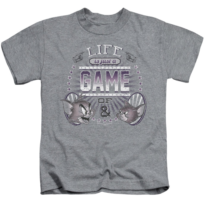 Tom and Jerry Life is a Game Juvenile Kids Youth T Shirt Athletic Heather