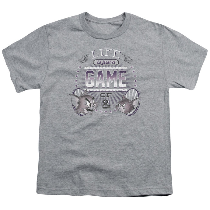 Tom and Jerry Life is a Game Kids Youth T Shirt Athletic Heather