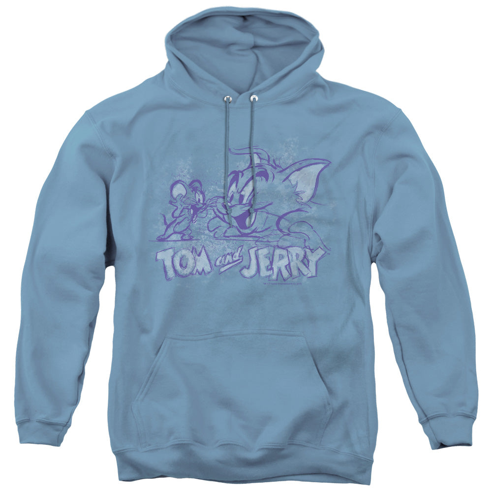 Tom and Jerry Sketchy Mens Hoodie Carolina Blue