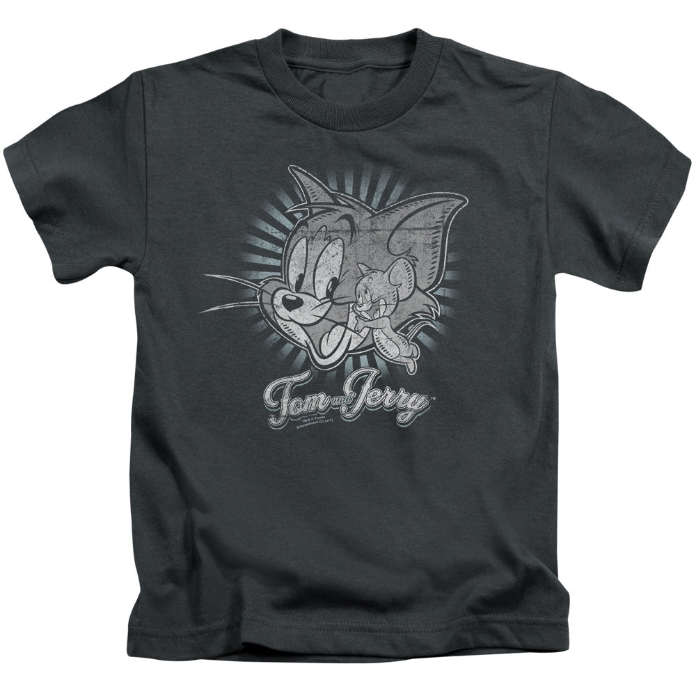 Tom and Jerry Classic Pals Juvenile Kids Youth T Shirt Charcoal