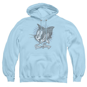 Tom And Jerry Classic Pals Mens Hoodie Light Blue