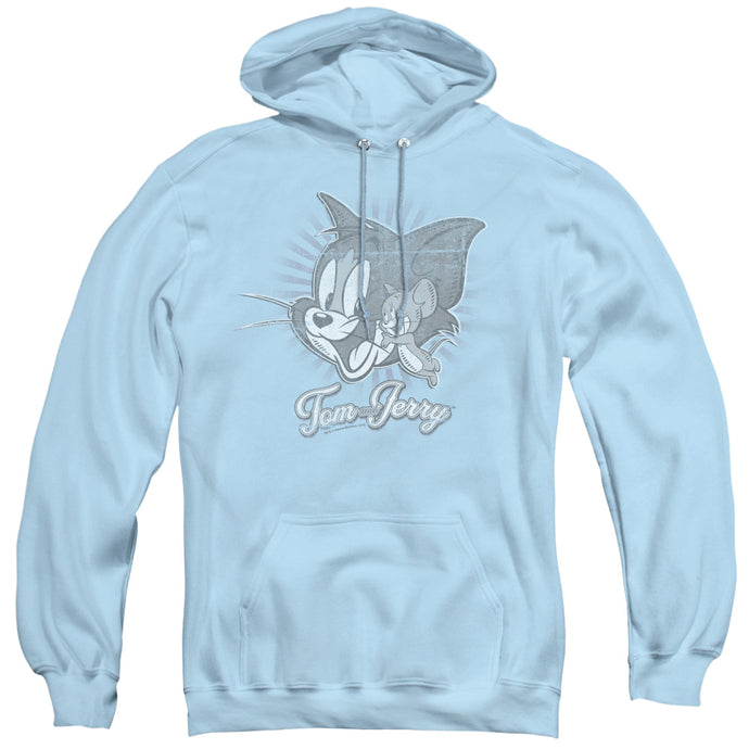 Tom and Jerry Classic Pals Mens Hoodie Light Blue