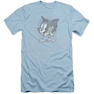 Tom and Jerry Classic Pals Slim Fit Mens T Shirt Light Blue