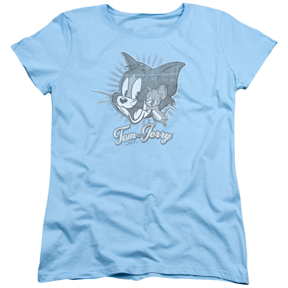 Tom and Jerry Classic Pals Womens T Shirt Light Blue