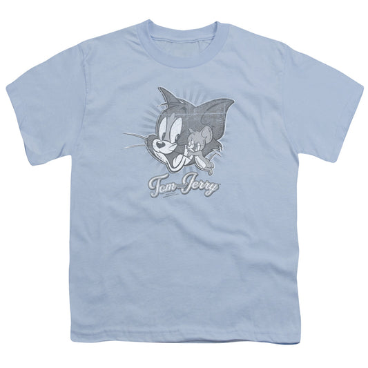 Tom and Jerry Classic Pals Kids Youth T Shirt Light Blue