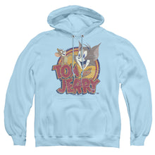 Load image into Gallery viewer, Tom And Jerry Water Damaged Mens Hoodie Light Blue