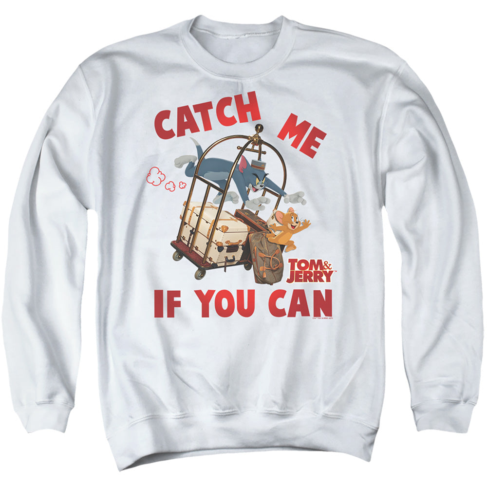 Tom And Jerry Movie Catch Me If You Can Mens Crewneck Sweatshirt White
