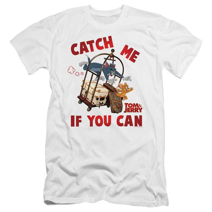 Tom And Jerry Movie Catch Me If You Can Slim Fit Mens T Shirt White