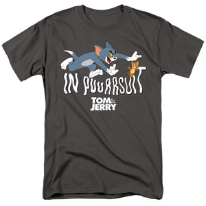 Tom And Jerry Movie In Pursuit Mens T Shirt Charcoal