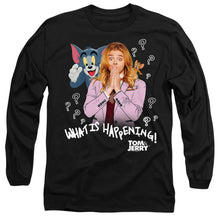 Load image into Gallery viewer, Tom And Jerry Movie What Is Happening Mens Long Sleeve Shirt Black