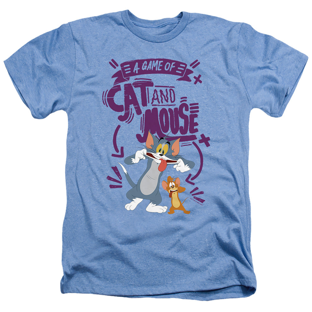 Tom And Jerry Movie Cat And Mouse Heather Mens T Shirt Light Blue