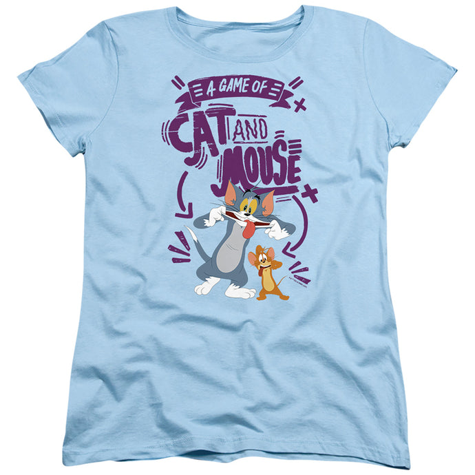 Tom And Jerry Movie Cat And Mouse Womens T Shirt Light Blue