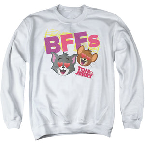 Tom And Jerry Movie Bffs Mens Crewneck Sweatshirt White